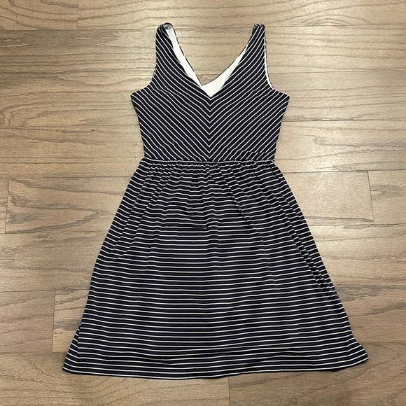 LOFT Dresses & Skirts - LOFT Petite Navy and White Striped Tank Dress - Size XSP